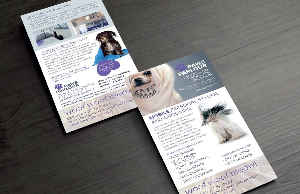 Leaflet Design for Dog Groomers, Winchester