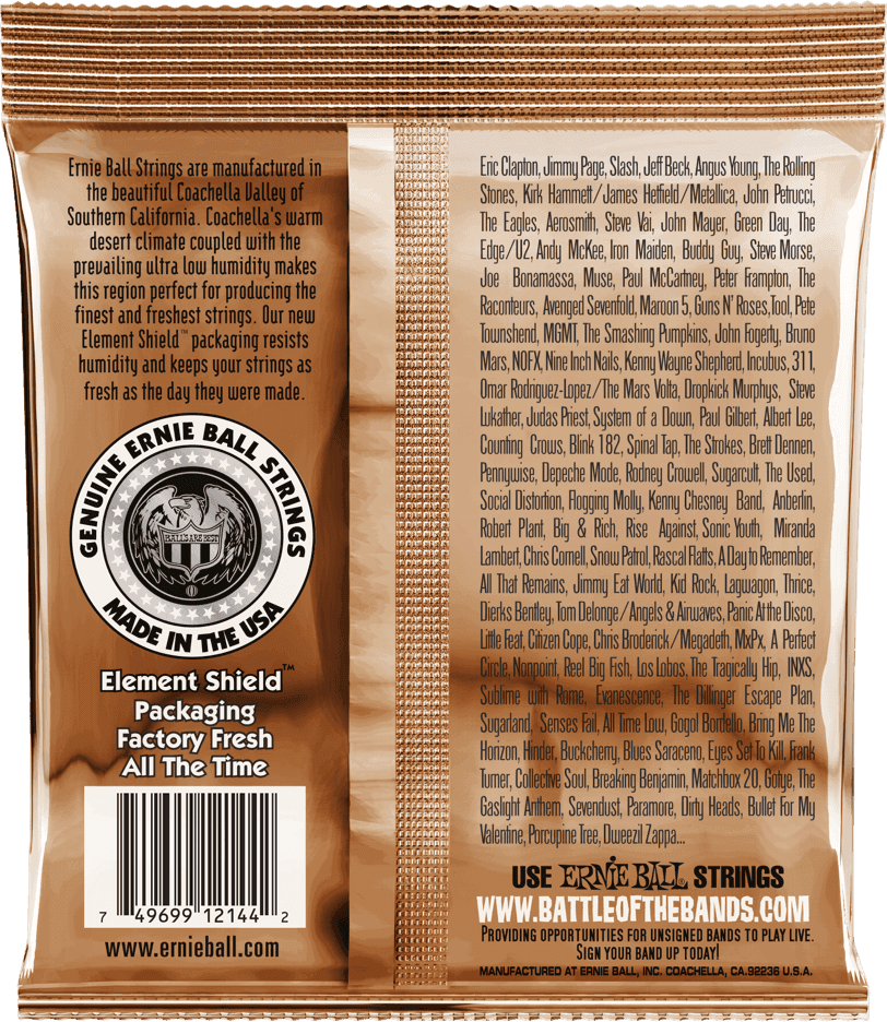 Een zak met akoestische gitaarsnaren van earthwood fosforbrons