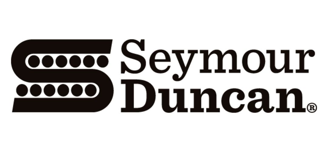 Het logo van Seymour Duncan is zwart-wit.