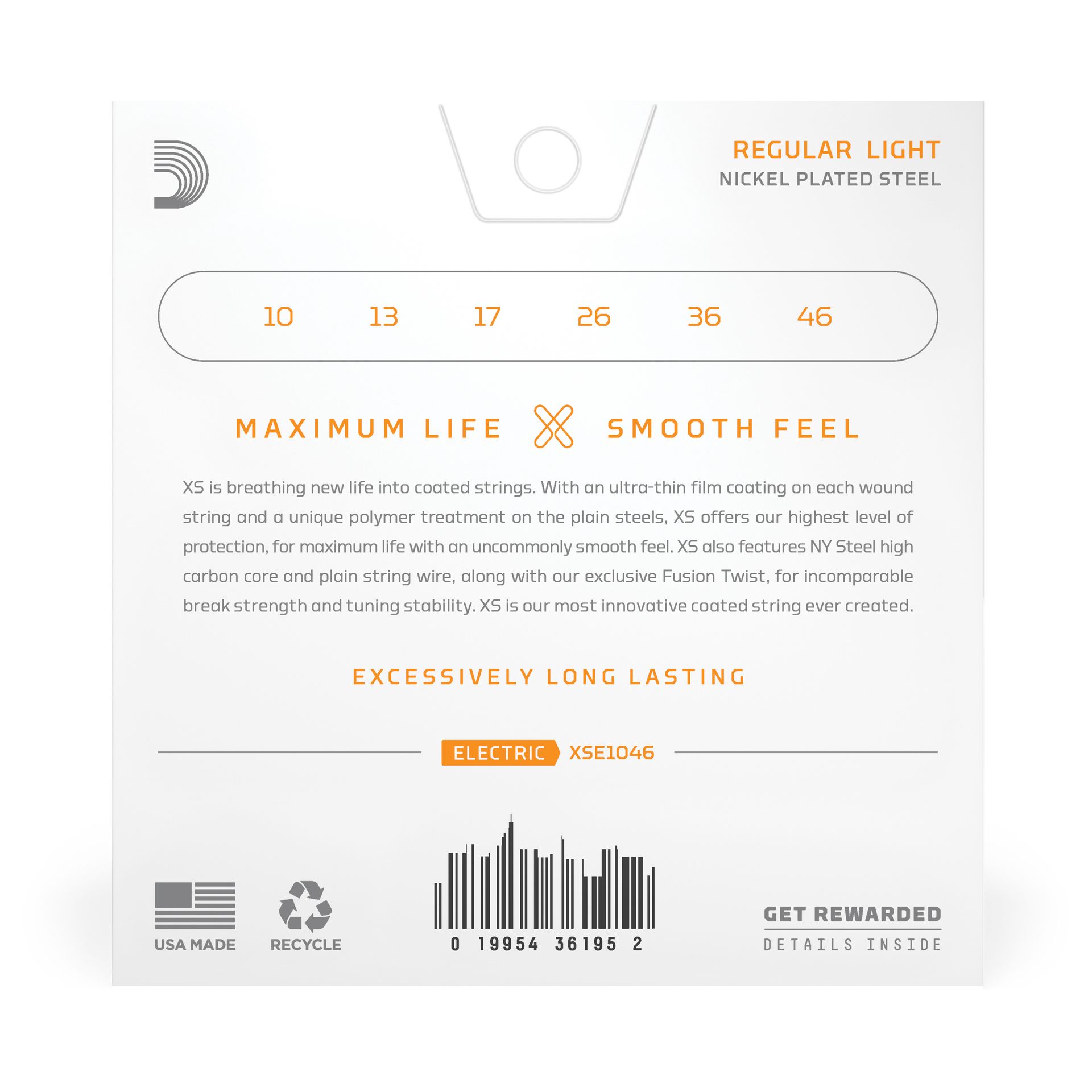 D'Addario XSE1046 10-46 Regular Light, XS Nickel Coated Elektrische GItaar Snaren