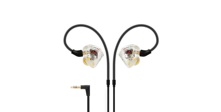 De Xvive t9 in-ear monitor oortjes op een witte achtergrond
