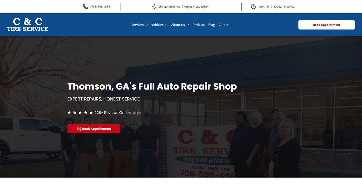 Auto Repair Shop in Thomson, GA C&C Tire Service
