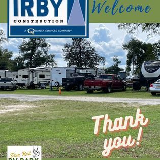 A sign that says irby construction on it