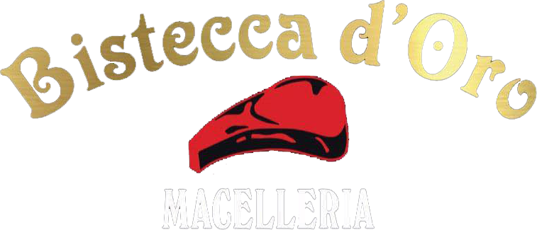 un logo per bistecca d' oro con un pezzo di carne rossa sopra .