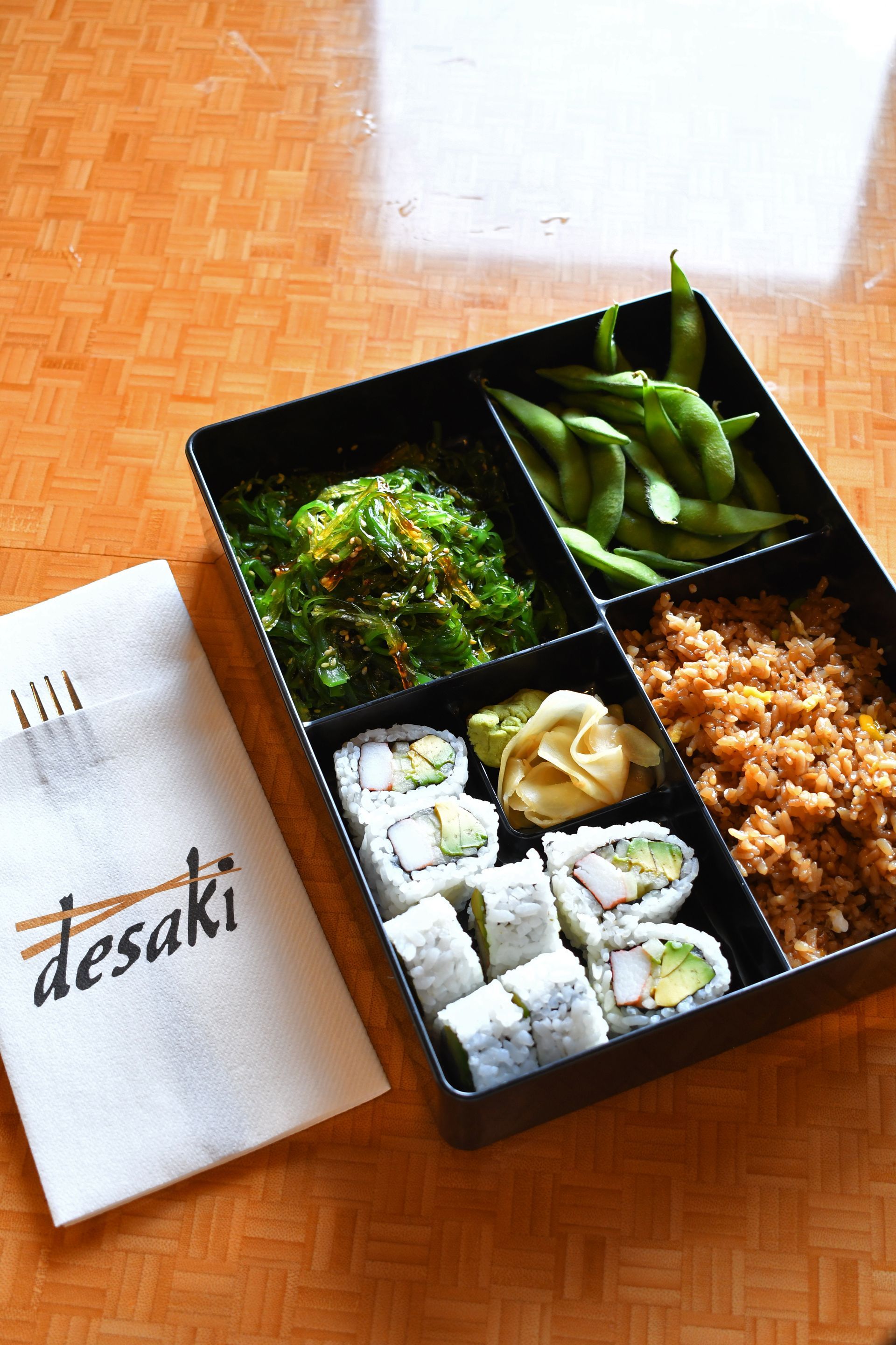 Bento Box example at desaki Restaurant in Swiftwater, PA