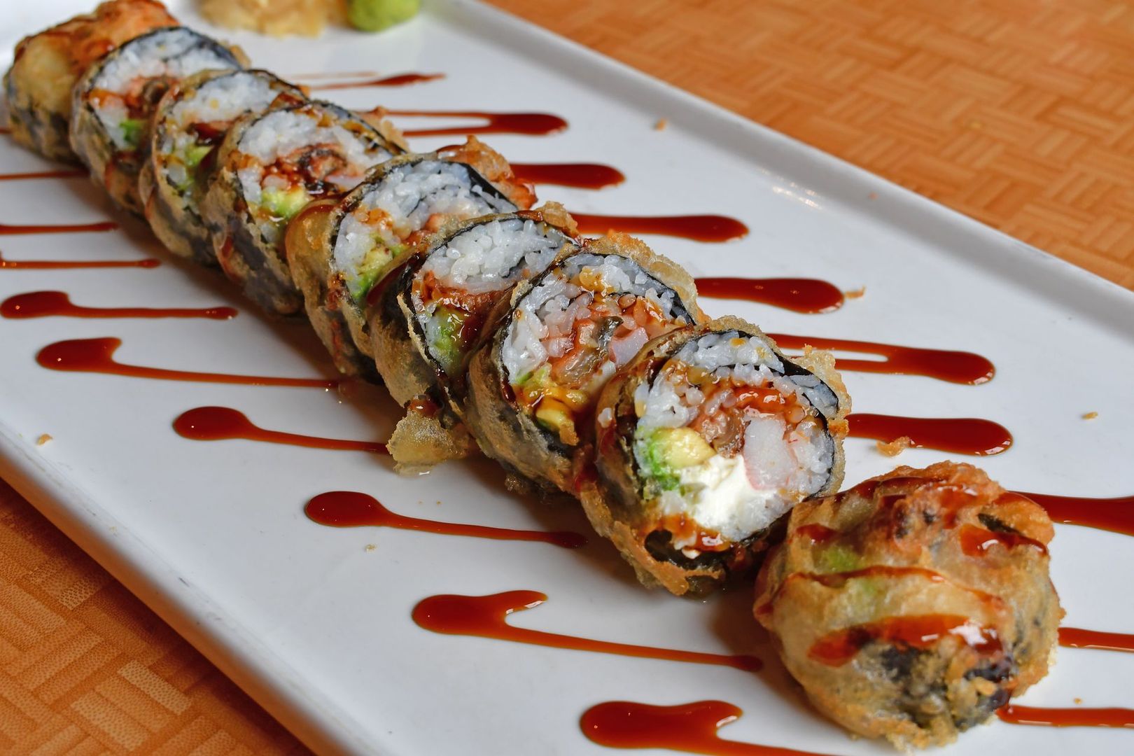 Dice Roll specialty sushi roll at desaki Restaurant in Swiftwater, PA