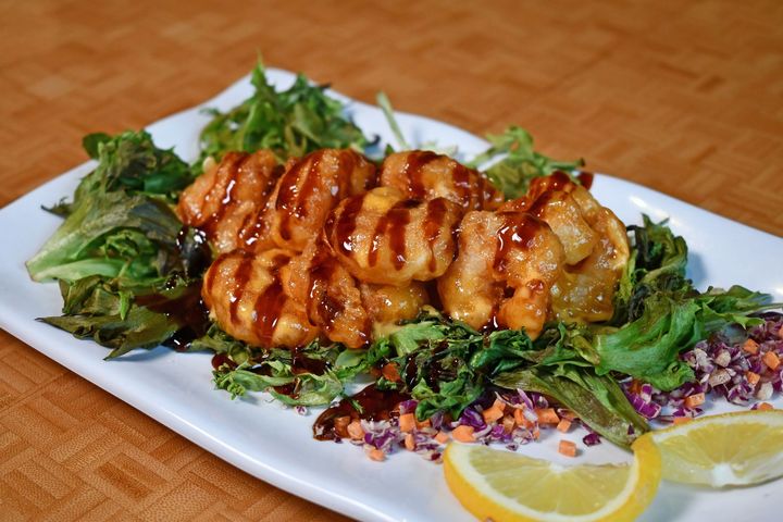 Flaming Fireball Shrimp at desaki Restaurant in Swiftwater, PA