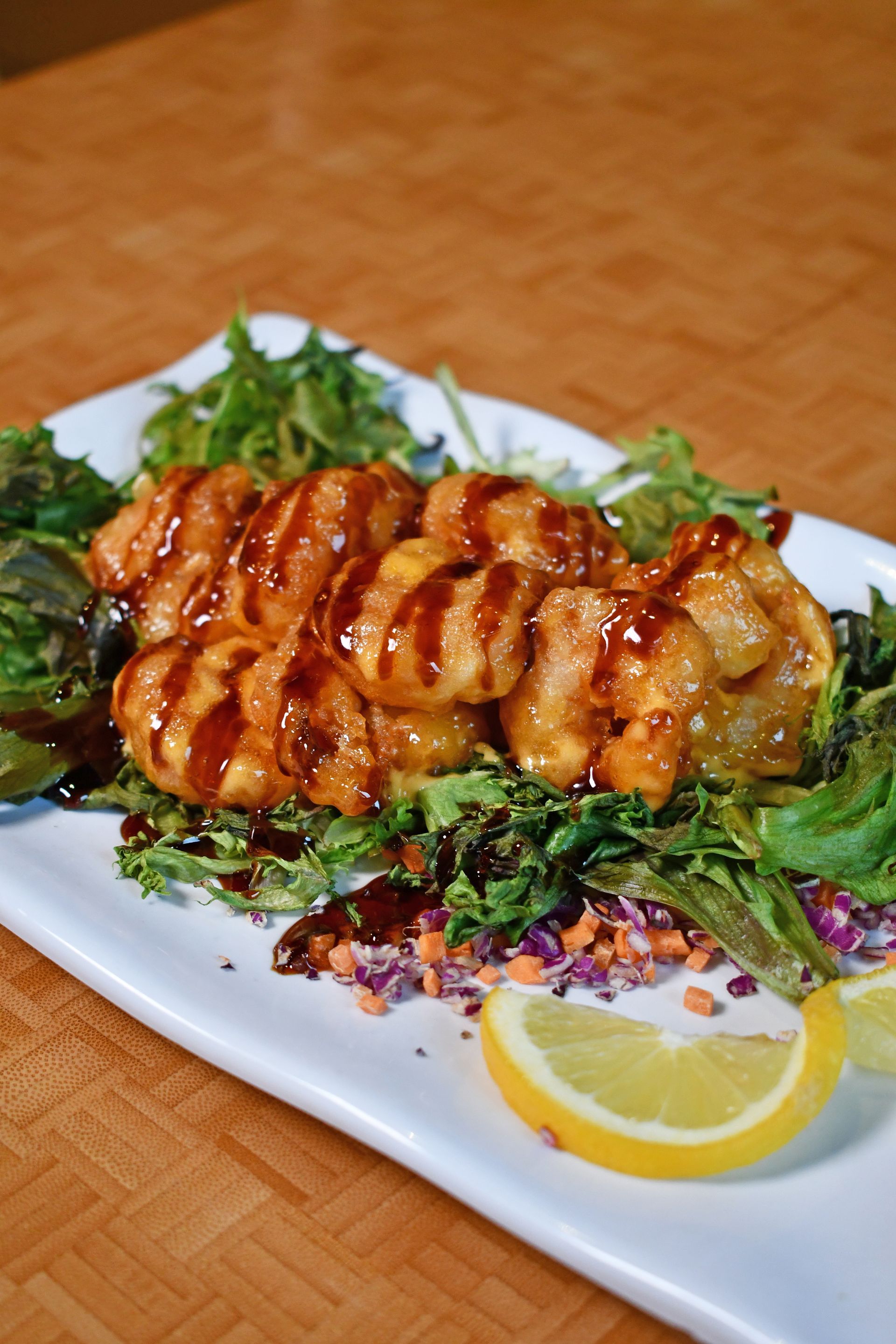 desaki Restaurant's Fireball Shrimp appetizer