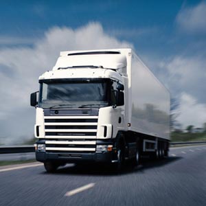 Lorry driving on motorway