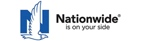 Nationwide logo with blue eagle icon and slogan “is on your side”