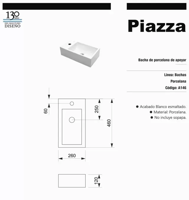 Bacha de apoyo piazza A146