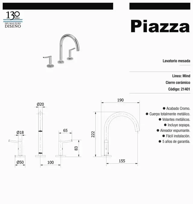 Lavatorio mesada piazza mind