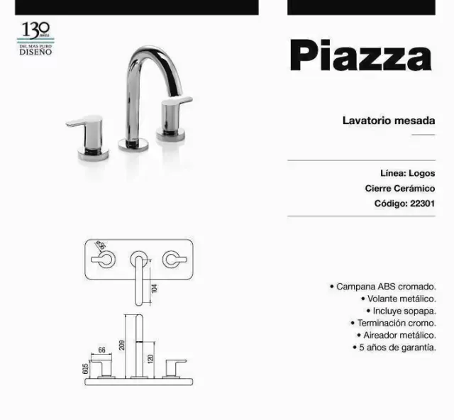 Lavatorio mesada piazza logos