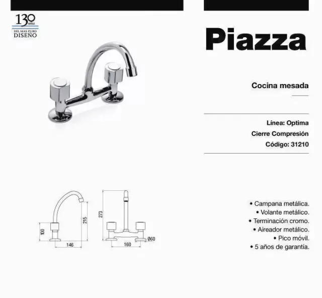 Cocina mesada piazza Optima