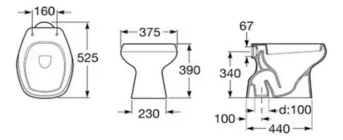 Inodoro corto Roca monaco