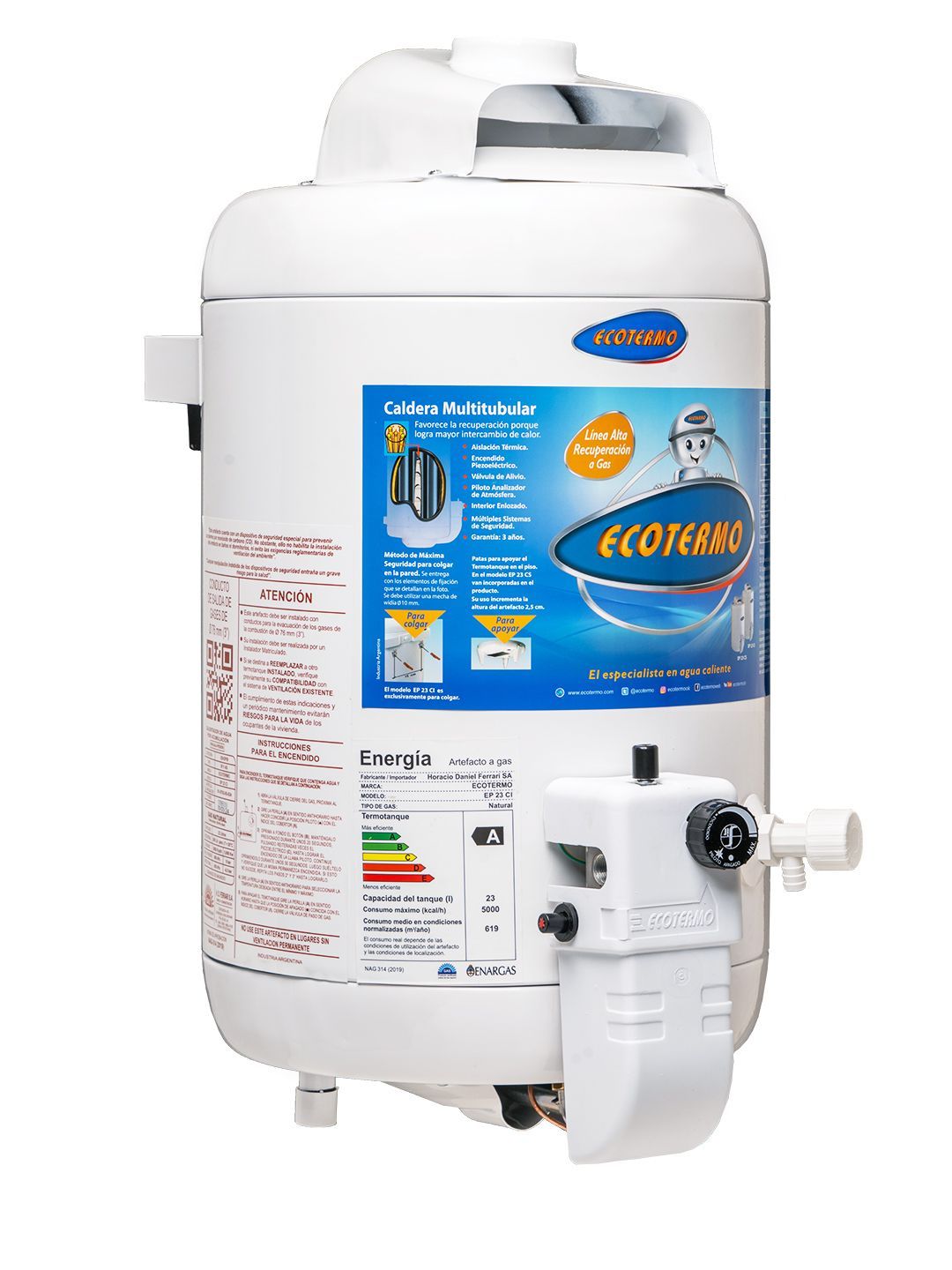 Termotanque a Gas EP 23 C/INF alta recuperación