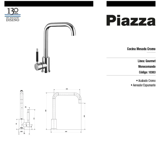 Monocomando cocina piazza Gourmet