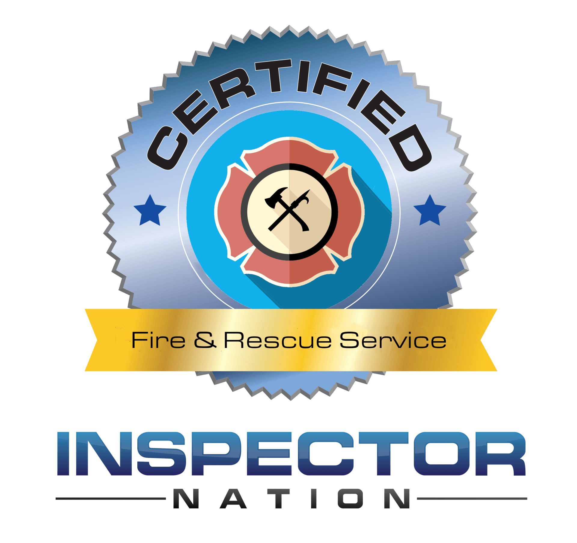 A certified fire and rescue service inspector nation logo