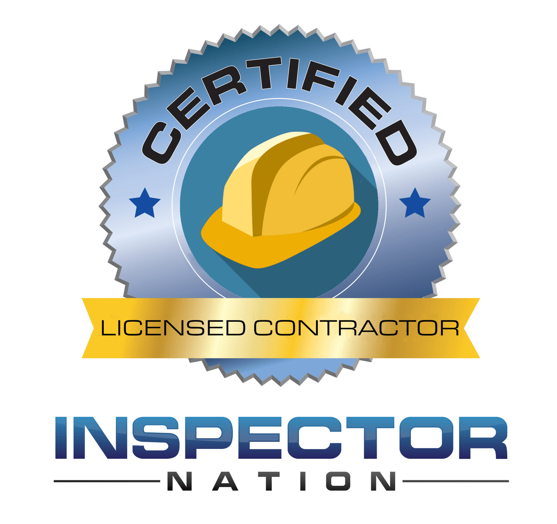 A certified licensed contractor logo for inspector nation