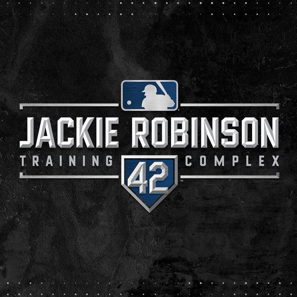 Jackie robinson training complex logo on a black background