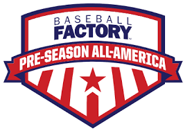 The logo for the baseball factory pre-season all-america