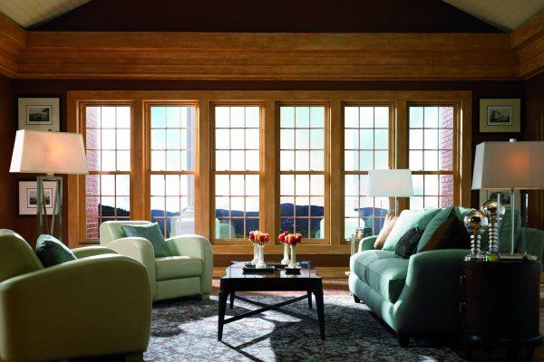 example of double hung windows in living room
