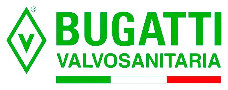 Il logo della Bugatti Valvo Sanitaria è verde e rosso