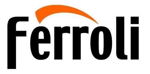 Il logo della ferroli è nero e arancione su sfondo bianco.