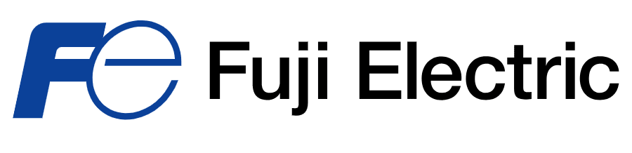 Il logo della Fuji Electric è blu e nero su sfondo bianco.