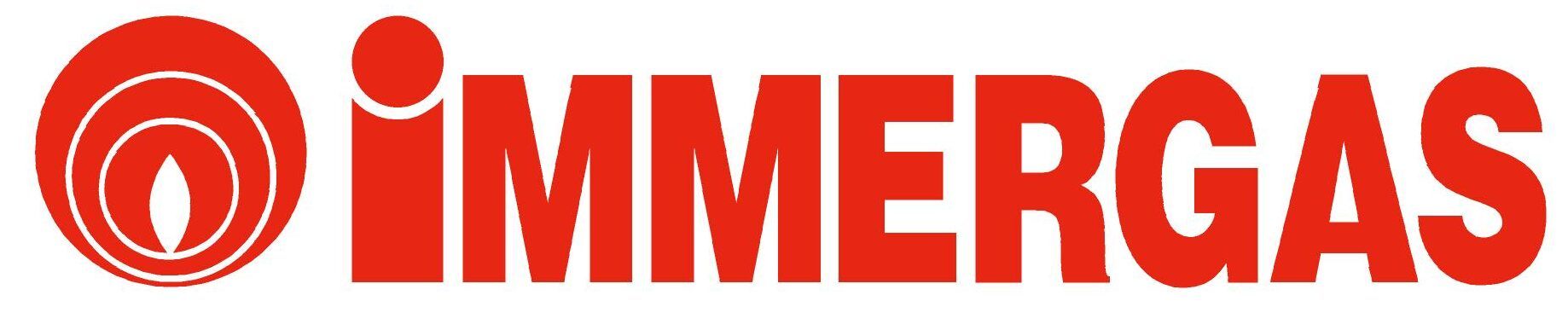 Un logo rosso per Immergas su sfondo bianco