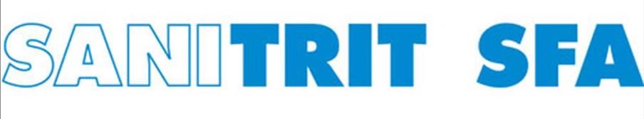 Un logo blu e bianco per Sanitrit Sea