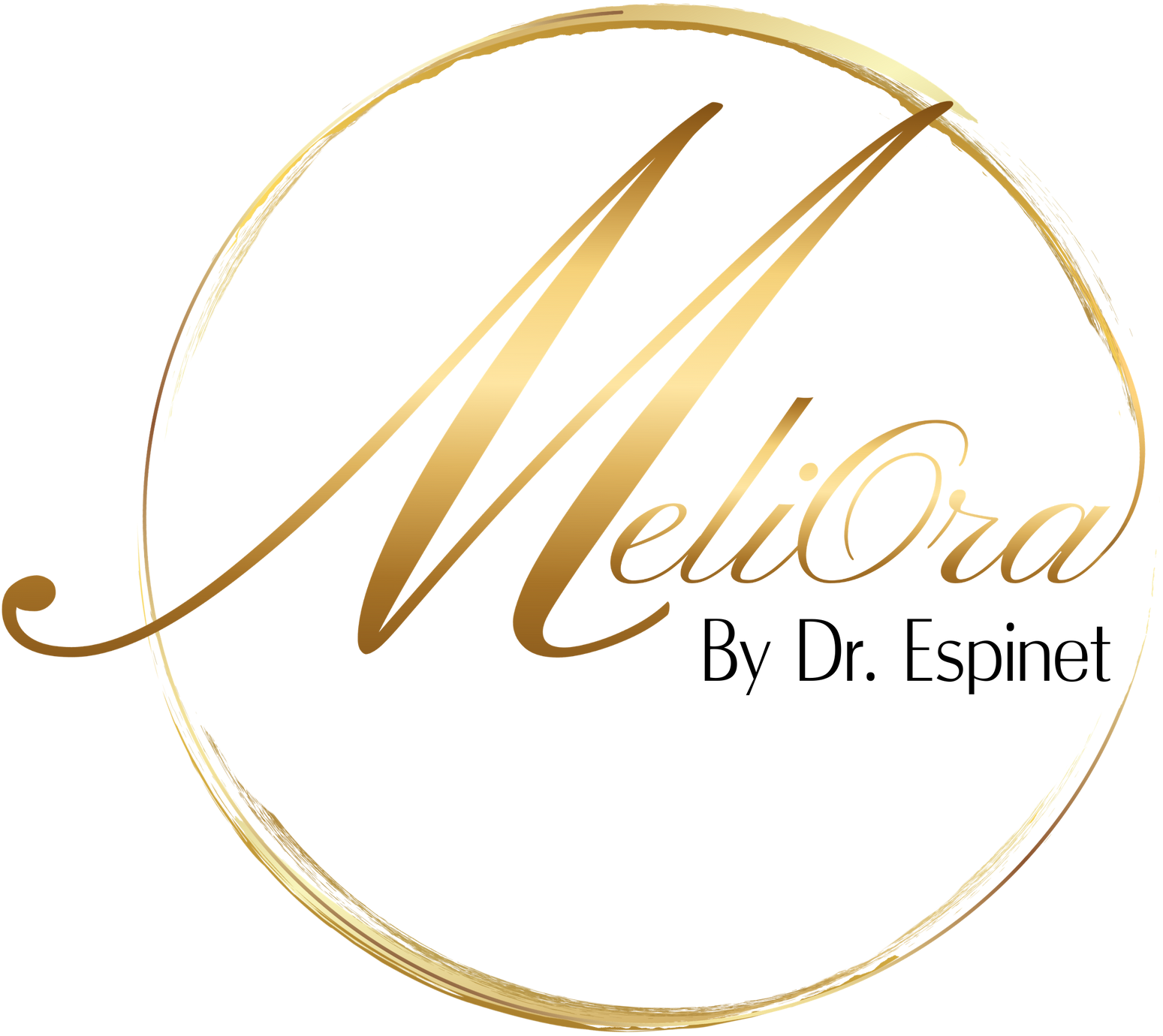 Gold script logo reading 