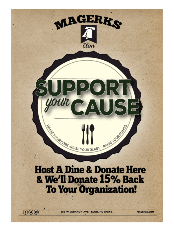 Magerks restaurant ad with staff, wearing black masks and shirts, inviting people to join their team.