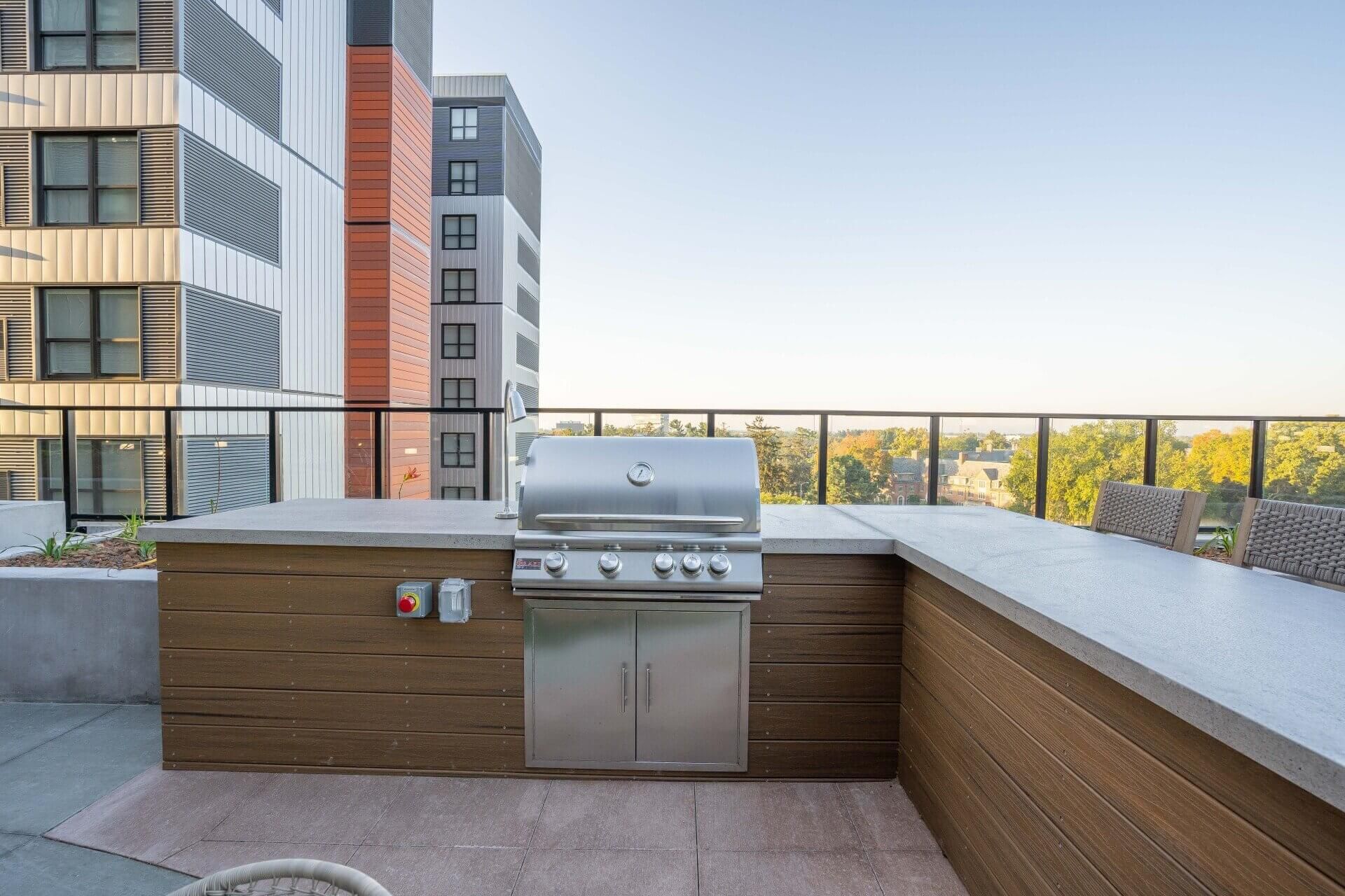Newman Lofts Outdoor Grilling Station.