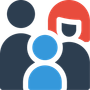 Family icon representing counseling and caregiver support