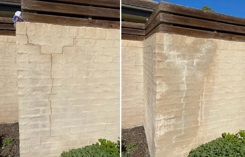 Before and After Brick Wall Repair — Newcastle, NSW — Big Boys Newcastle