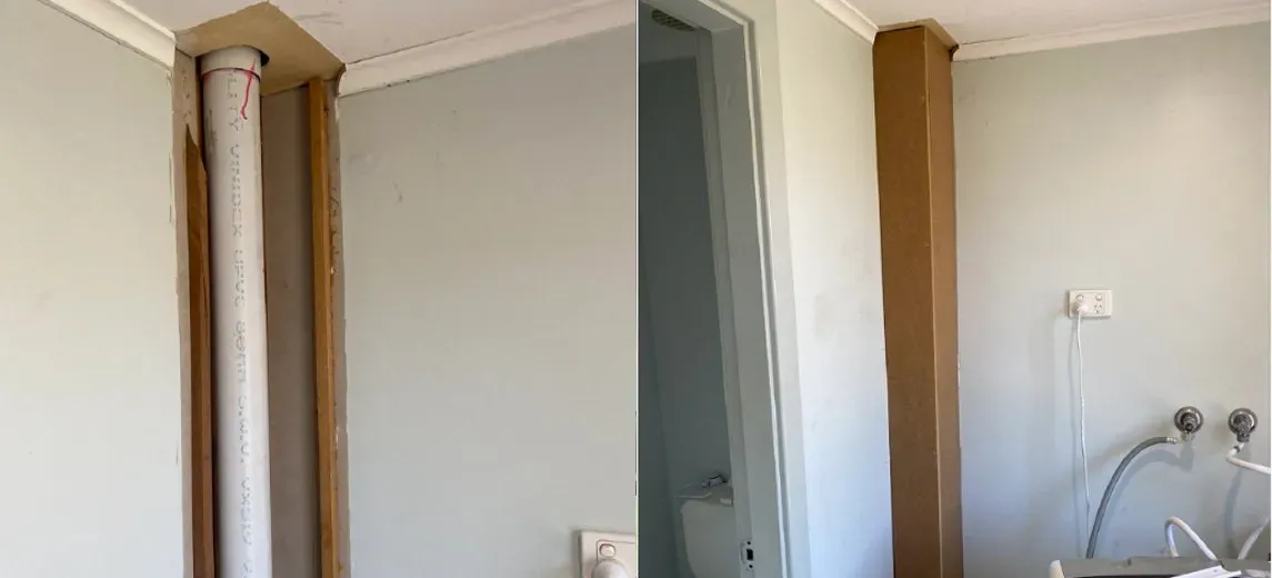 Before and After Hiding a Pipe — Newcastle, NSW — Big Boys Newcastle