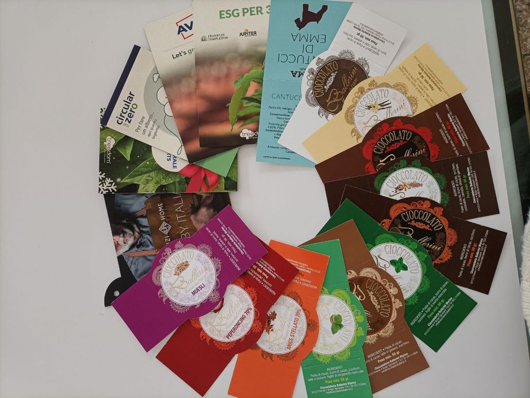 leaflets of various events and colours