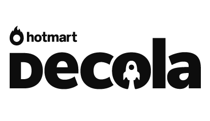 Um logotipo preto e branco para hotmart decola