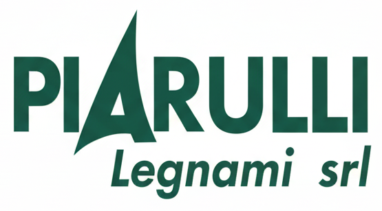 Logo per PIARULLI Legnami srl: testo verde scuro con icona di un albero stilizzato tra la