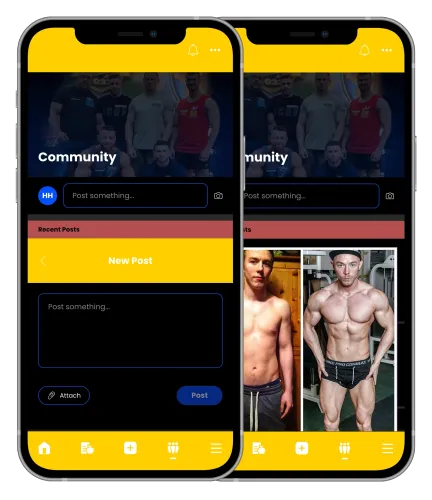 Two smartphones with black screens displaying 