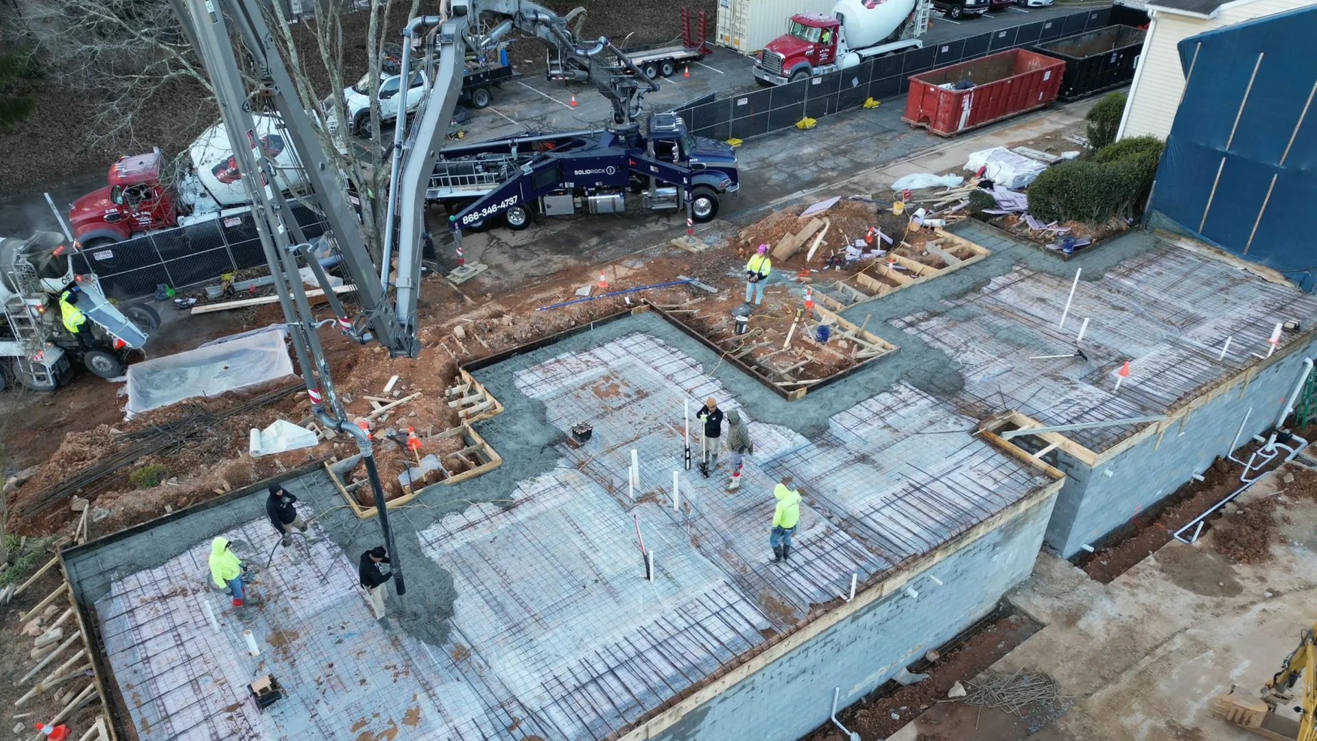 Commercial concrete site preparation and grading work in Chesterfield VA by JM Concrete and Construction