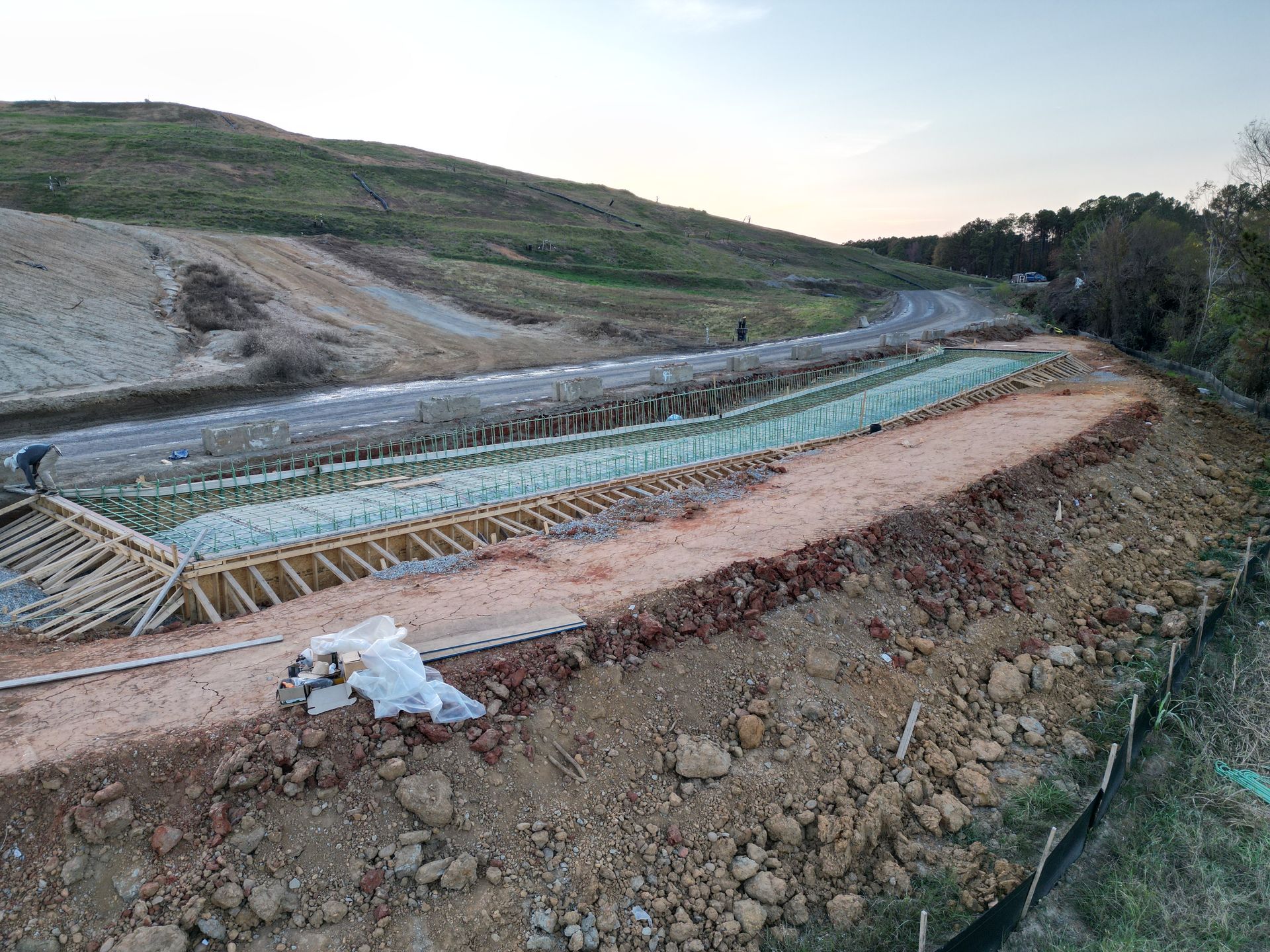 There is a lot of dirt and rocks on the ground.