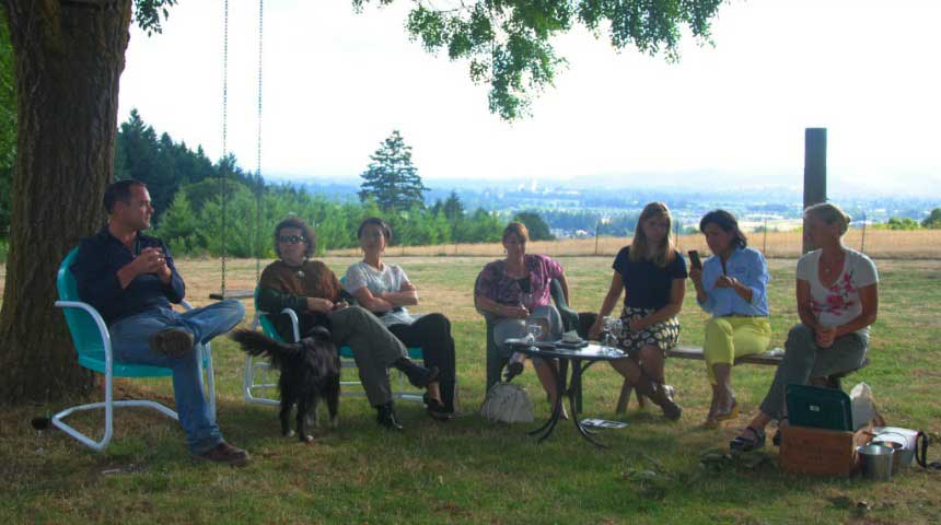 Group of People Sitting Outside — Newberg, OR — Chehalem Insurance Associates