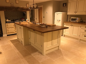 Heritage tiled floor in a kitchen