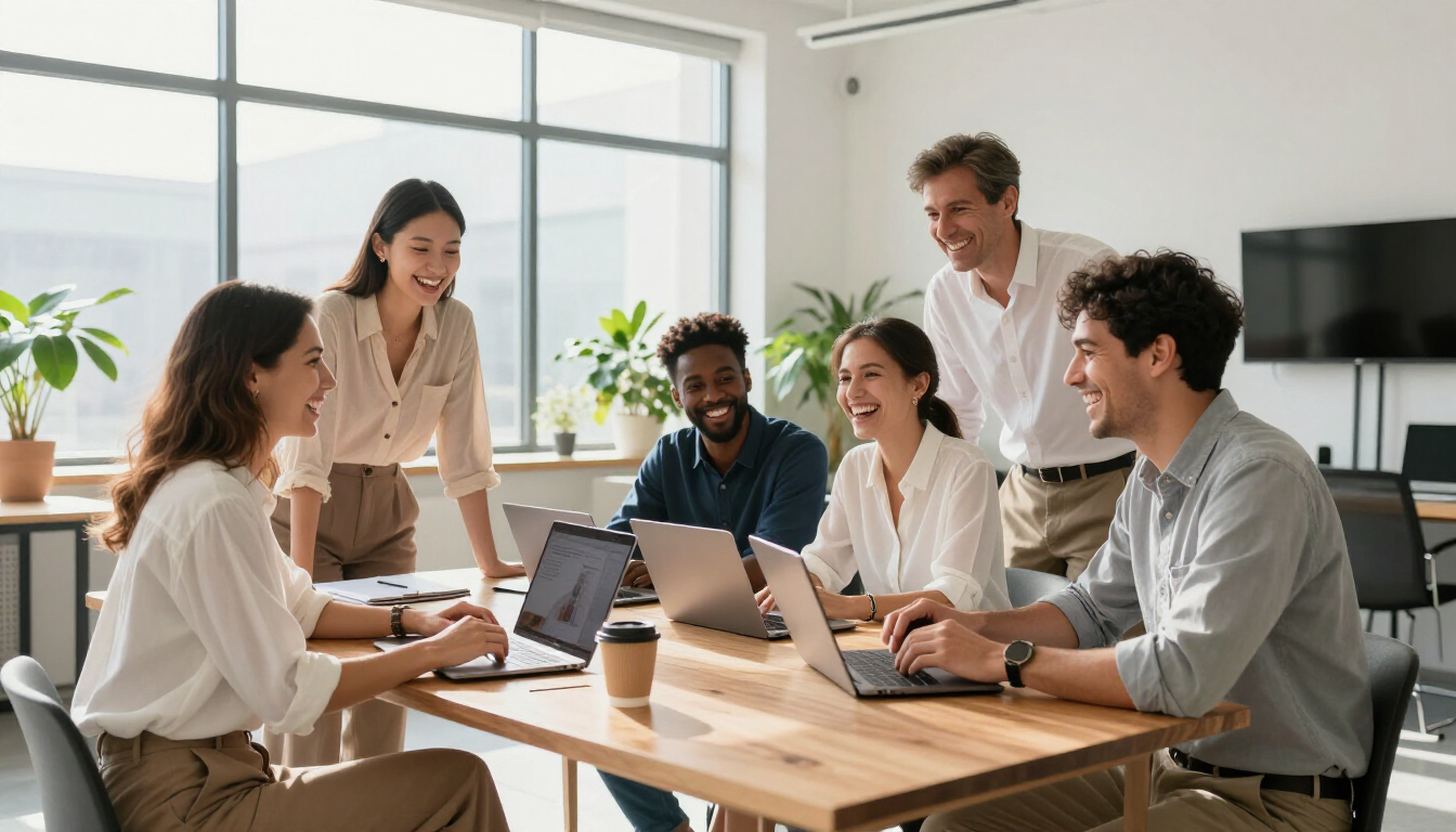 Happy Professional Team