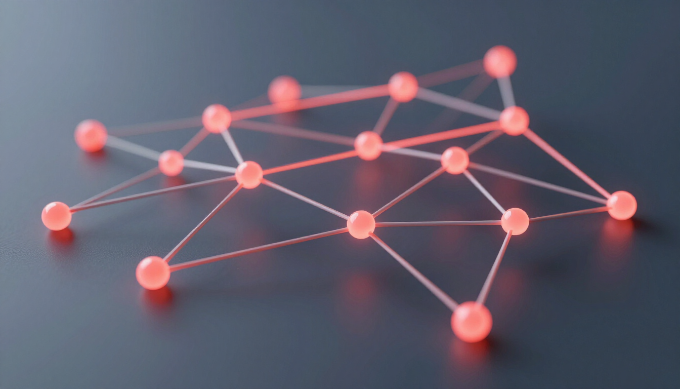 photorealistic abstract representation of digital growth and branding connections