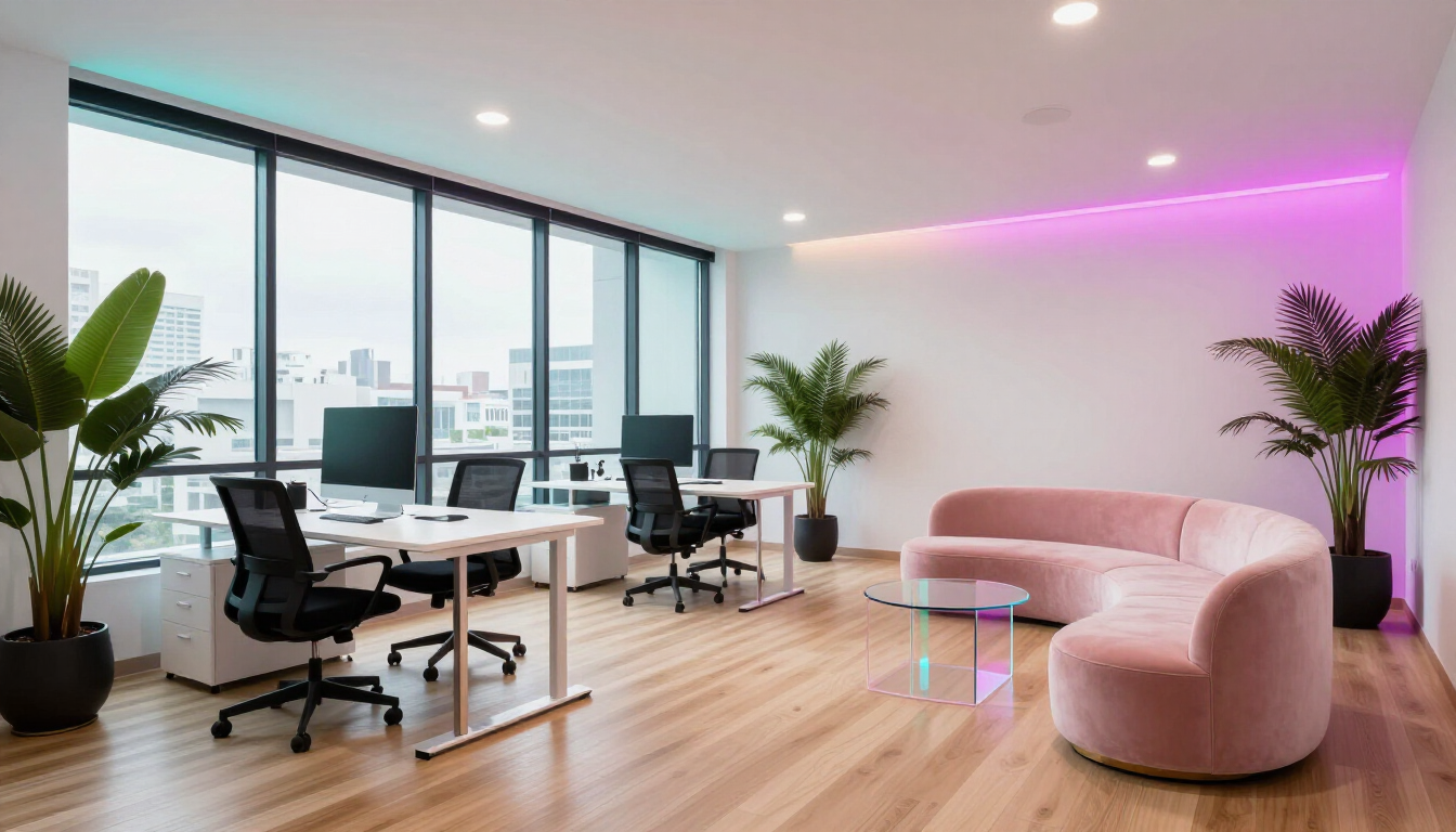 Close up of bold brand identity design process with vibrant colors.