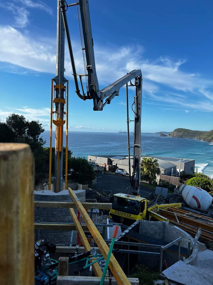 Concrete Pumping In Progress — Mackie’s Concrete Pumping in Pampoolah, NSW
