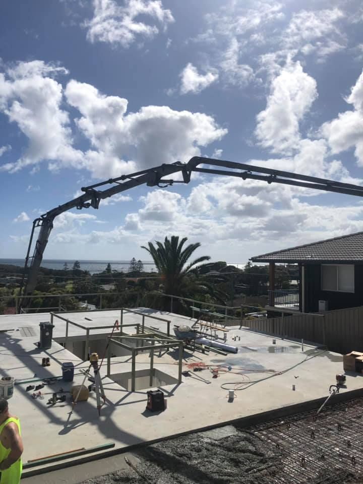 Concrete Pumping on top of a House — Mackie’s Concrete Pumping in Pampoolah, NSW